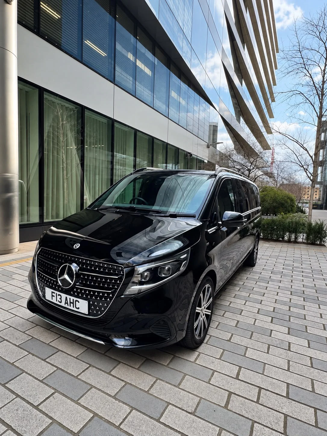 Mercedes-Benz V-Class with AHC registration prepared for a passenger collection