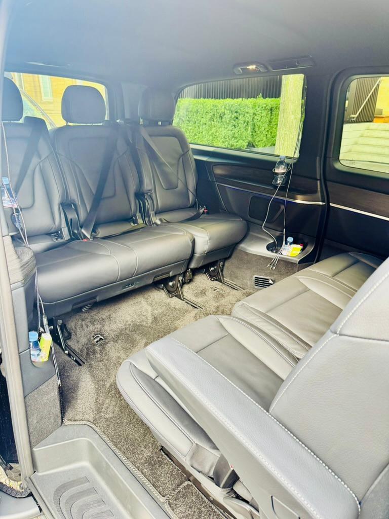 Spacious leather passenger cabin of the Halcolux Mercedes-Benz V-Class
